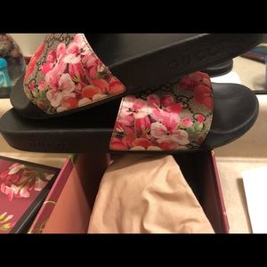 Gucci floral slides